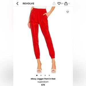 superdown Red Jogger Pants